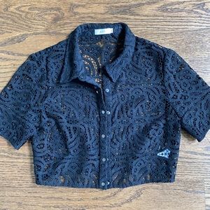 Alc size 4 black lace crop top